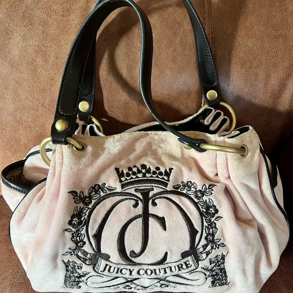 Pink Velour Juicy Couture Hand Bag